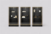 Display Cabinets Brass & Glass 1970s France Set of 3