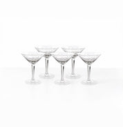 Vintage Etched Crystal Glasses Set of 5