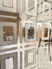 Mid-Century Glam Geometric Etched Mirrors 1970s