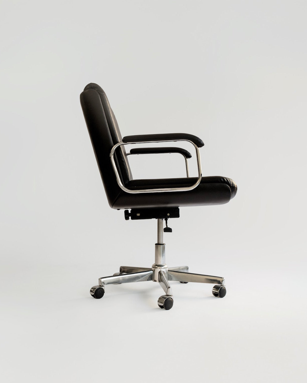 Leather and Chrome Office Chair 1970s