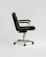 Leather and Chrome Office Chair 1970s