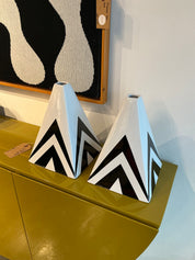 Black & White Cubist Vases set of 2