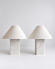 Vintage Sculptural Marble Table Lamps Set of 2