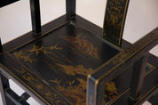 Chinoiserie Black Chairs 20th Century  Set of 2