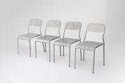 Silver Industrial Spanish Chairs c.1980s  Set of 4
