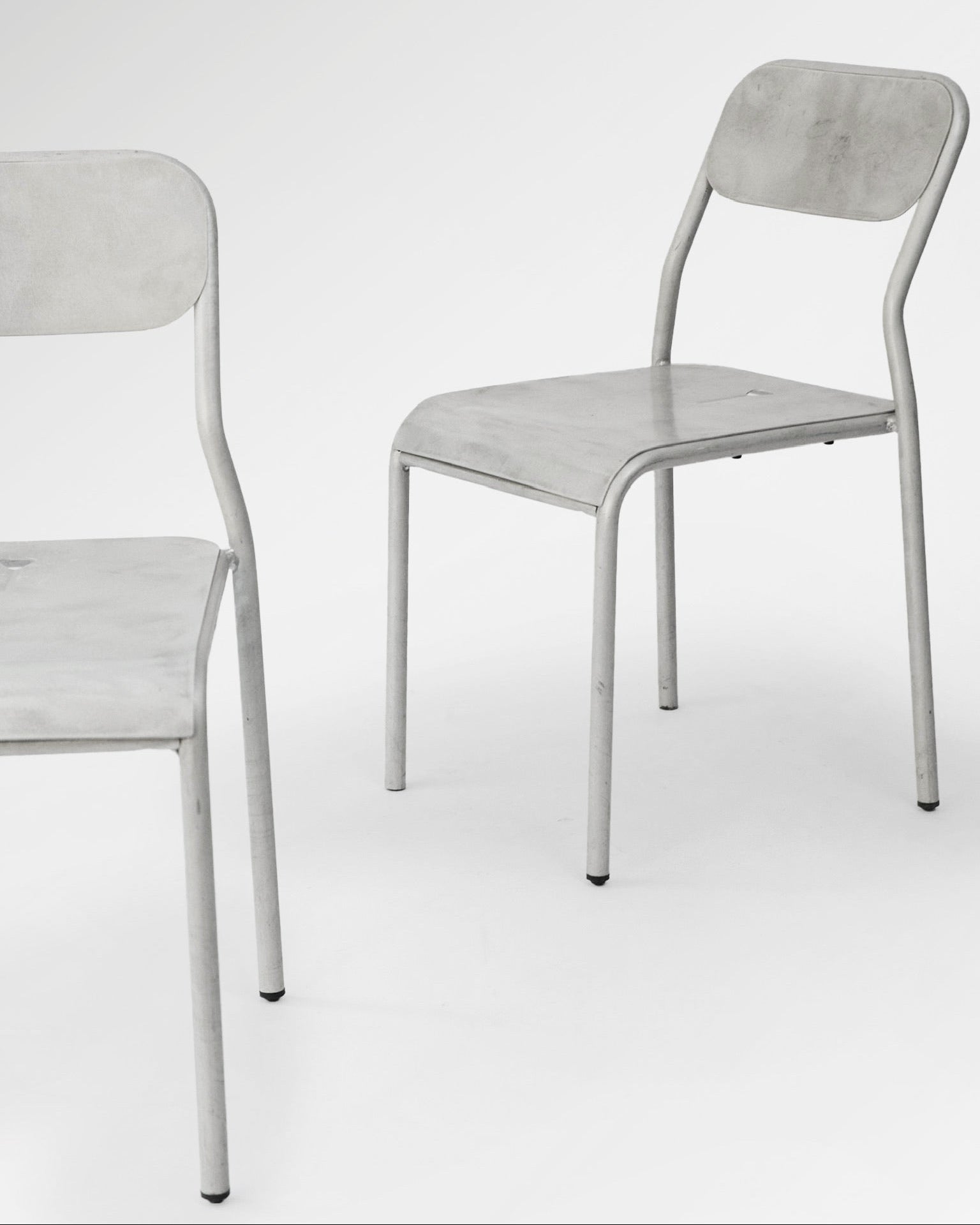 Silver Industrial Spanish Chairs c.1980s  Set of 4
