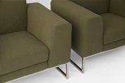 Vintage Olive Modern Lounge Armchairs 1970s Set of 2