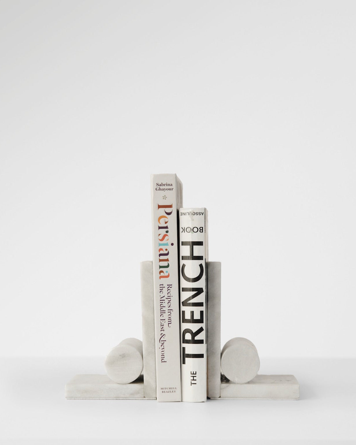 White Marble Book Stands Set Of 2