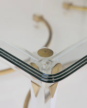 Hollywood Regency Lucite & Brass Tables 1970s Set of 2