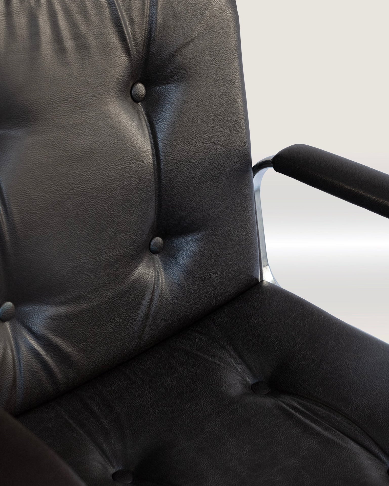 Leather and Chrome Office Chair 1970s