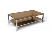 Vintage Chrome & Smoked Glass Coffee Table