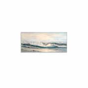 Vintage Ocean Waves Oil Painting 1980s