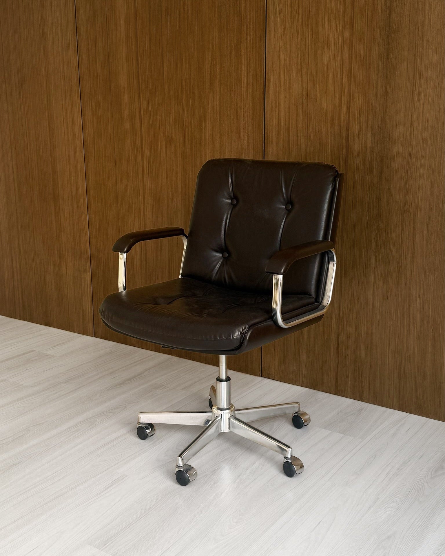 Leather & Chrome Office Chair