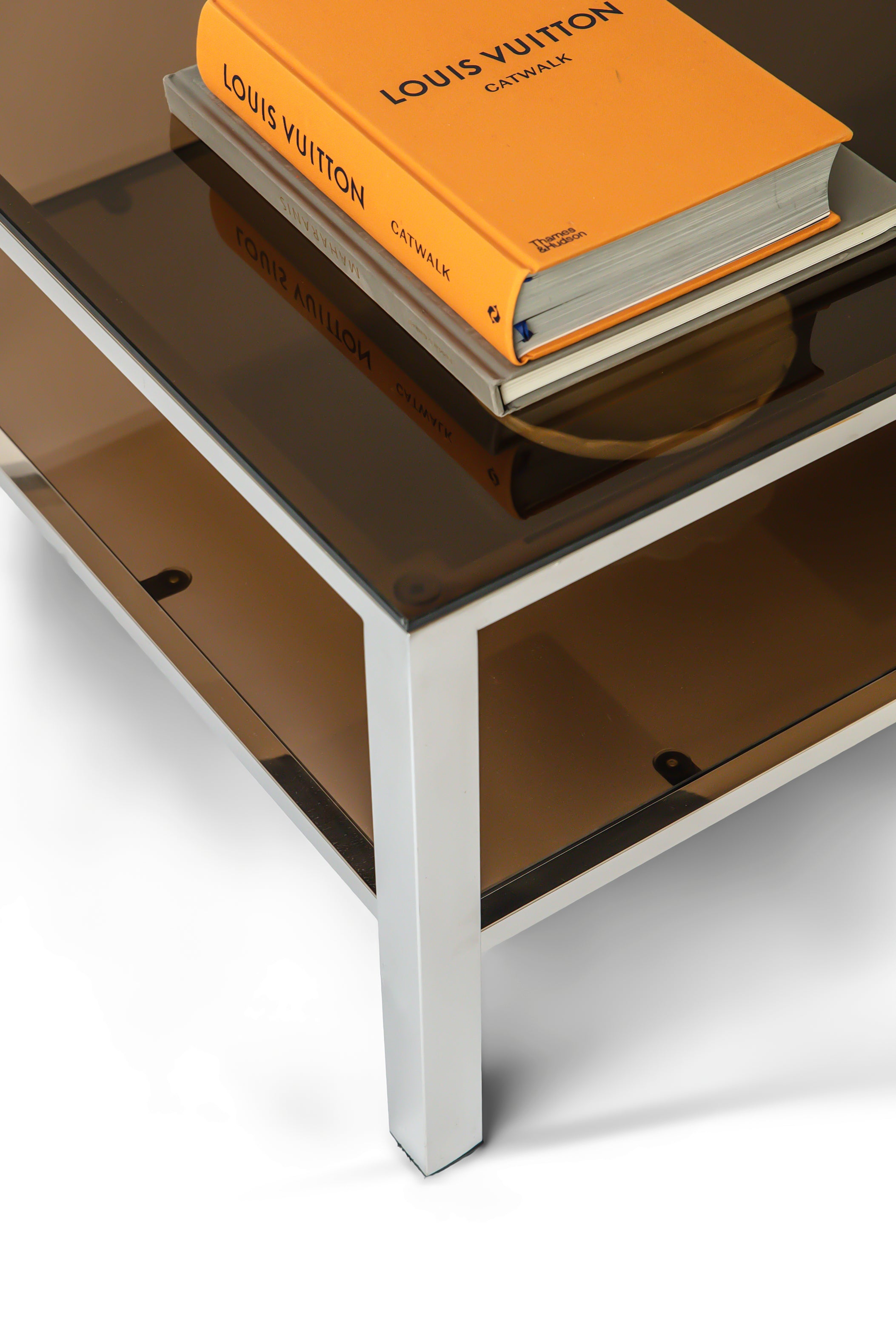 Vintage Chrome & Smoked Glass Coffee Table