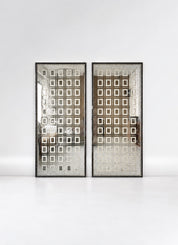 Mid-Century Glam Geometric Etched Mirrors 1970s