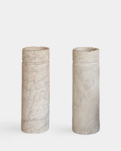 Italian Marble Standing Ashtrays Catchall 1970s Set of 2