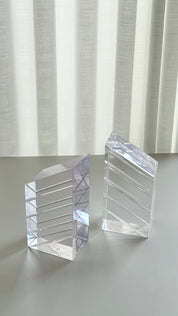 Vintage Mid-Century Modern Lucite Clear Bookends by Astrolite Ritts, 1970s