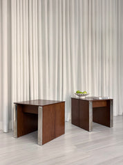 Vintage Chrome & Wood
Side Tables Set of 2