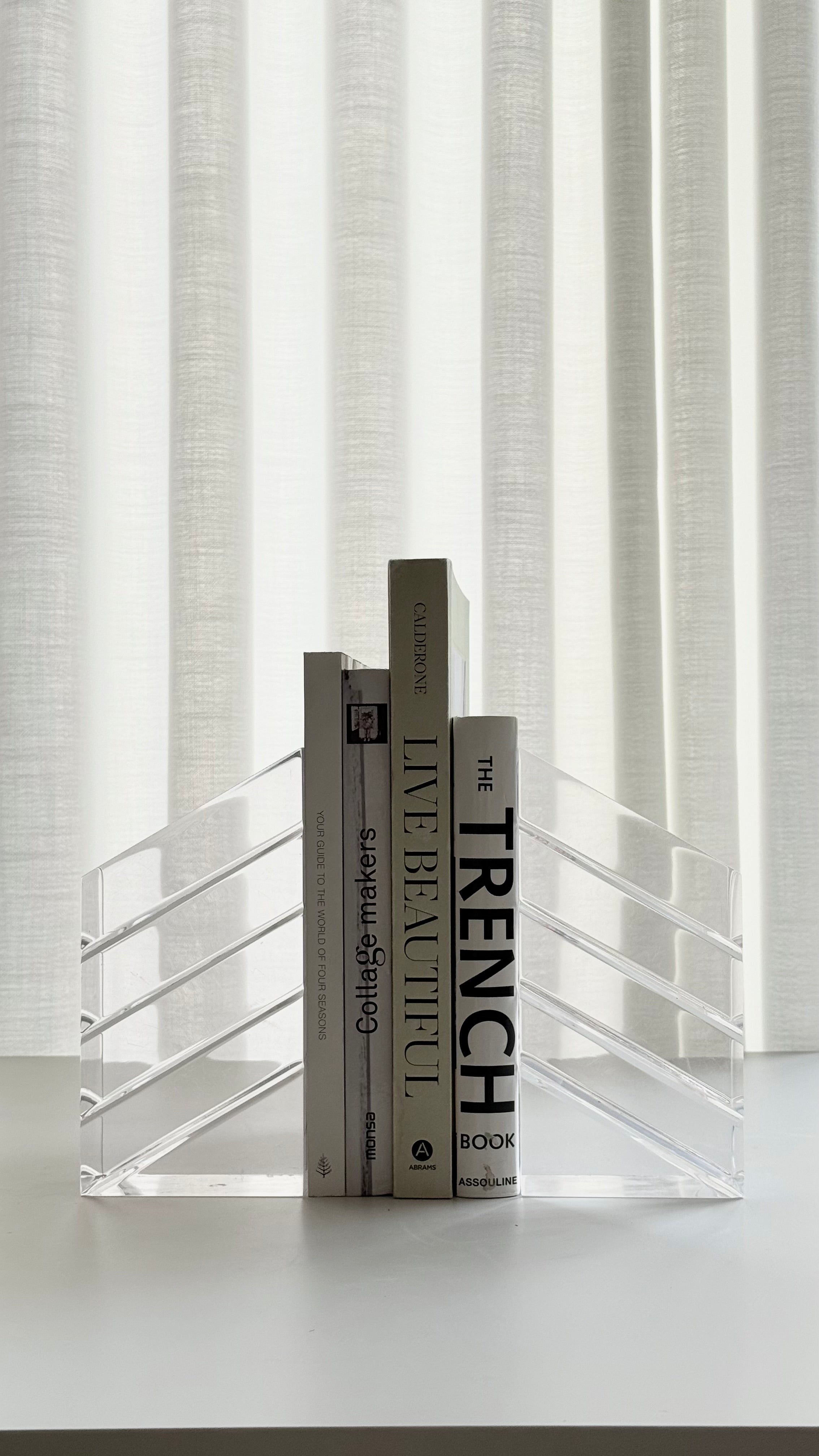Vintage Mid-Century Modern Lucite Clear Bookends by Astrolite Ritts, 1970s