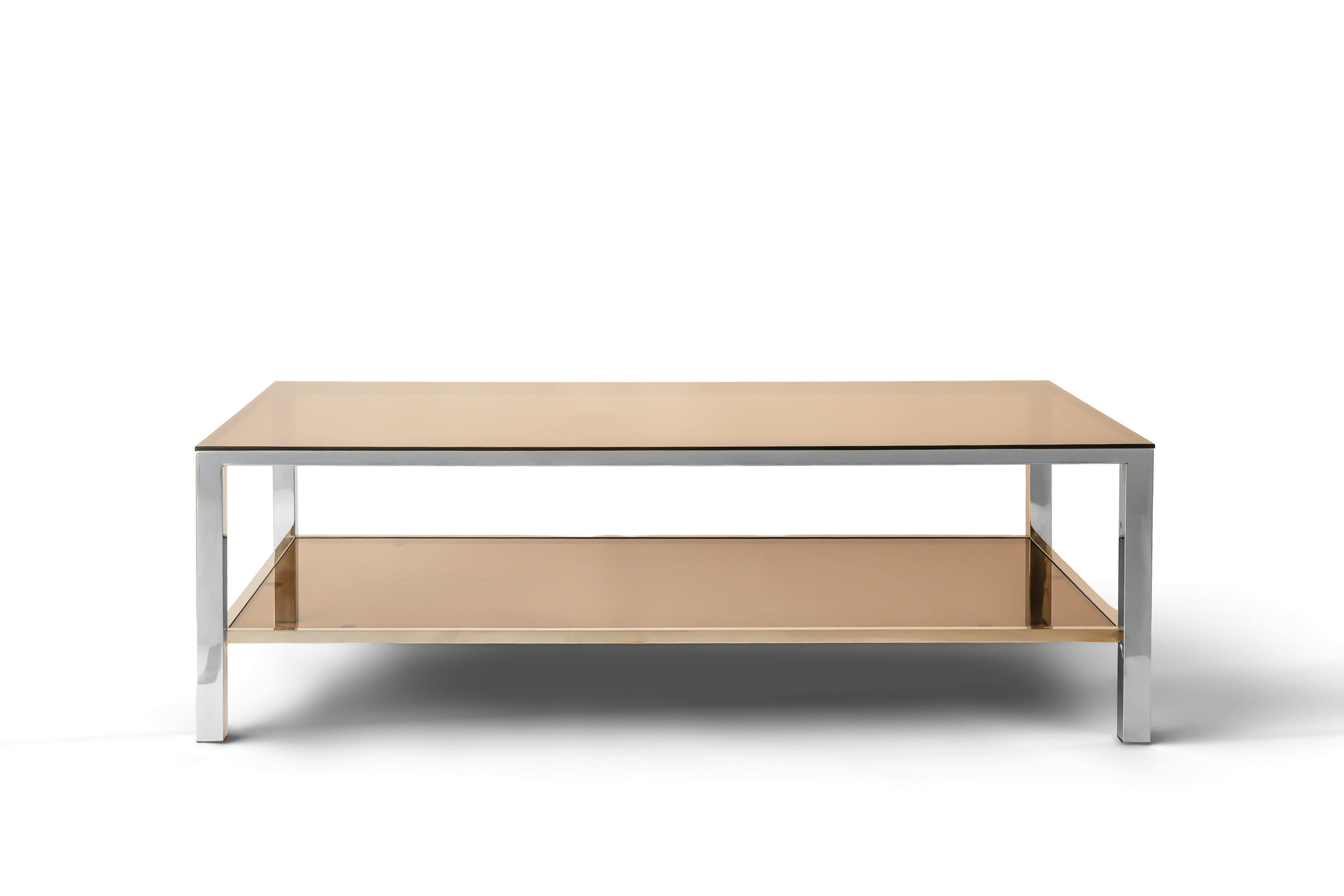 Vintage Chrome & Smoked Glass Coffee Table