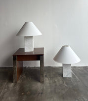 Vintage Sculptural Marble Table Lamps Set of 2