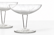 Vintage Crystal Glasses with Cut Swags Set of 4
