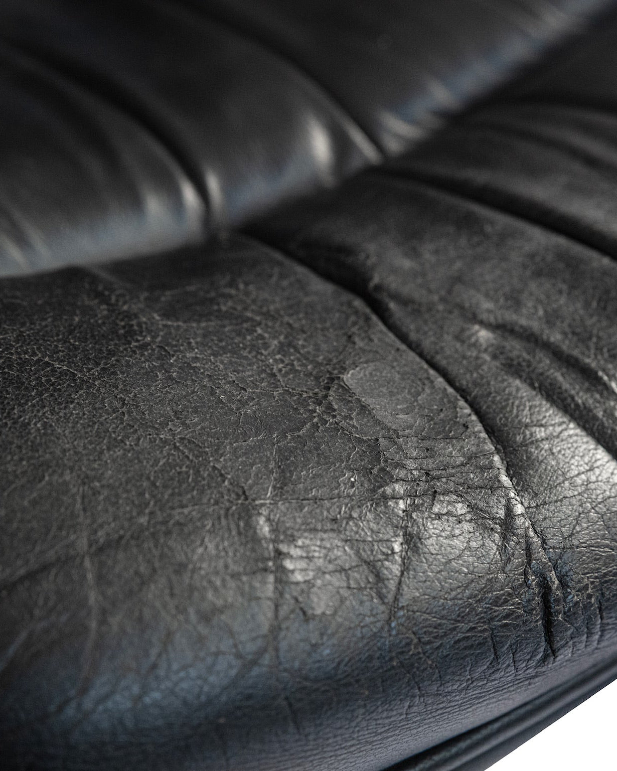 Office Chair Black Leather And Wood 1970s