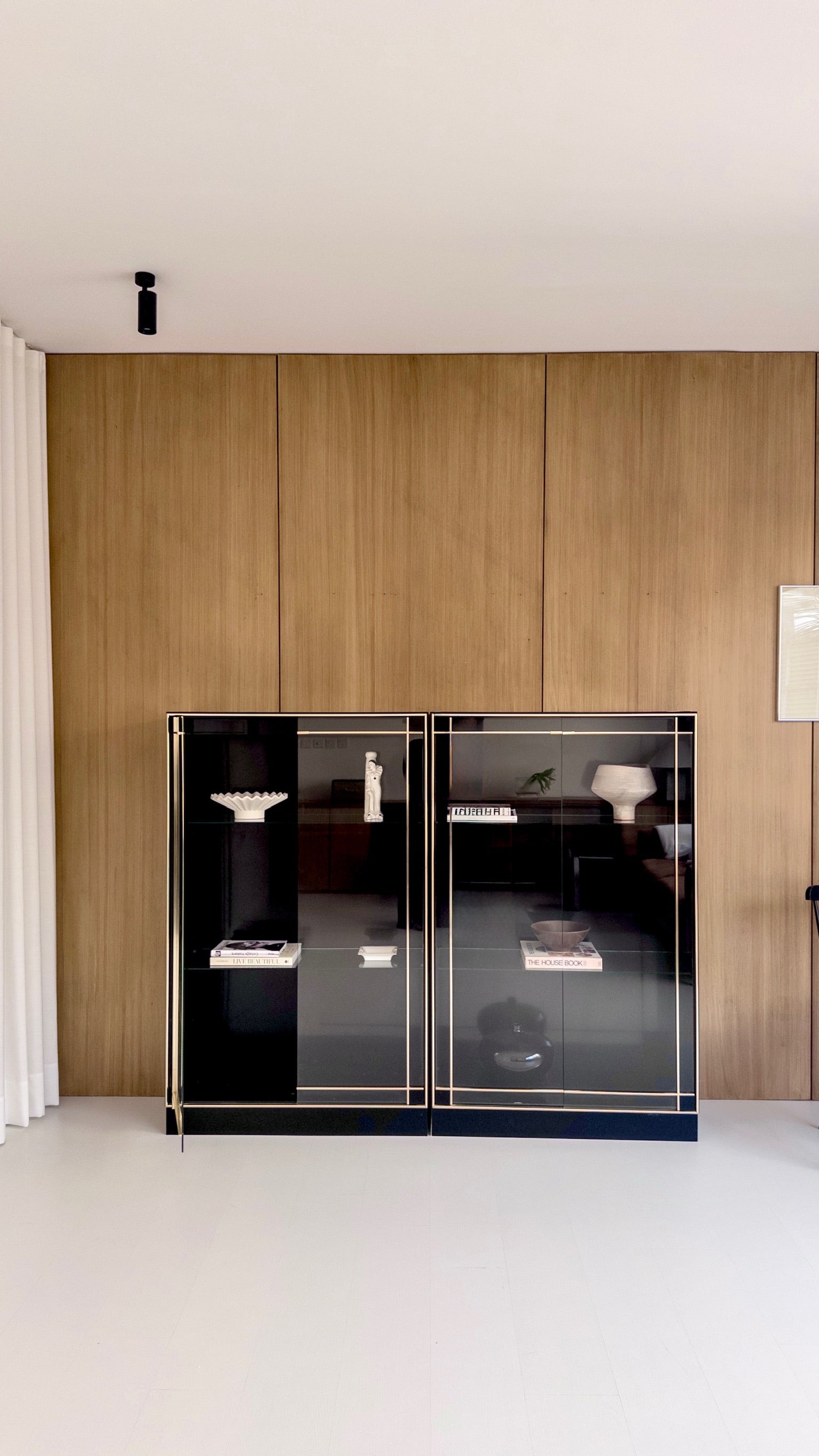 Display Cabinets Brass & Glass 1970s France Set of 3