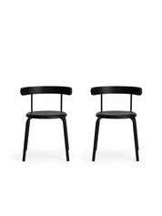 Vintage IKEA Black Dining Chairs Set of 2