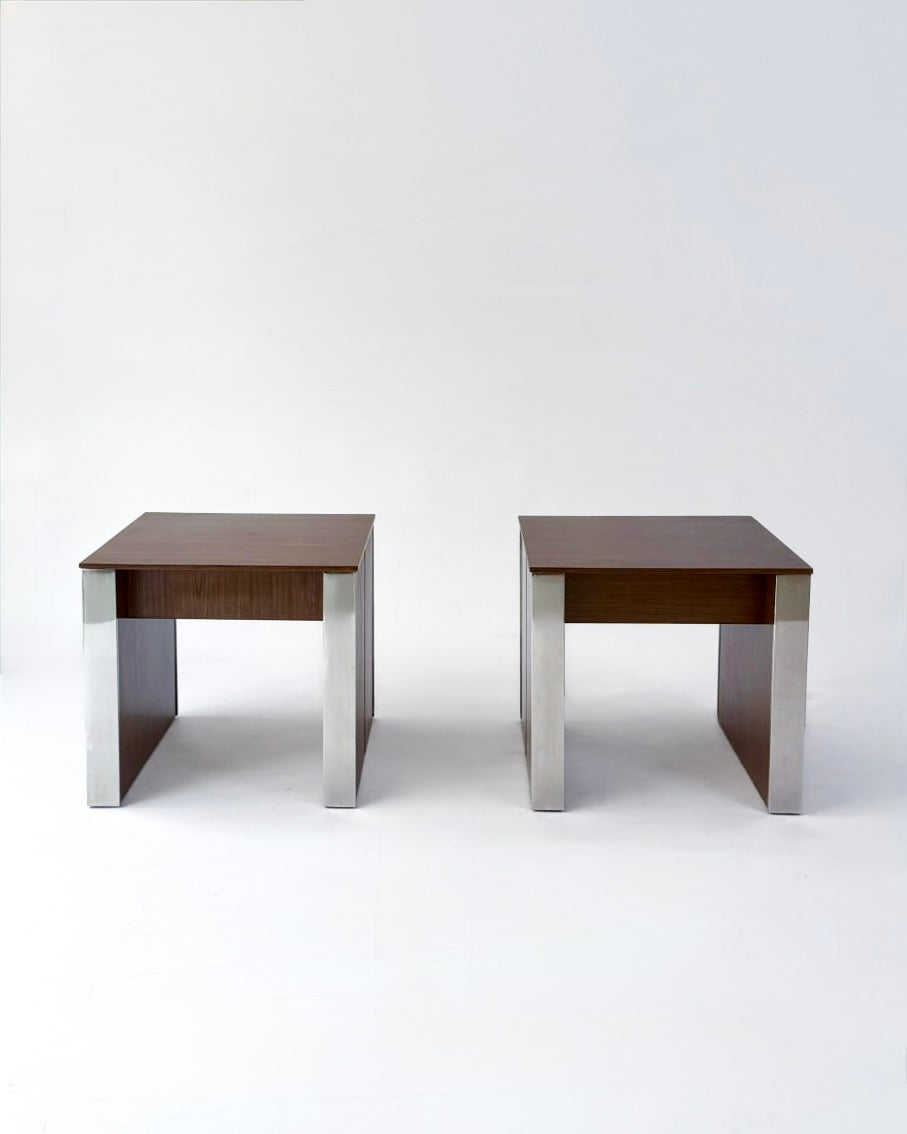 Vintage Chrome & Wood
Side Tables Set of 2