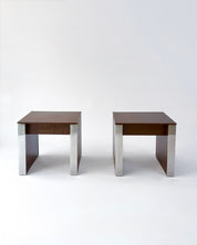 Vintage Chrome & Wood
Side Tables Set of 2