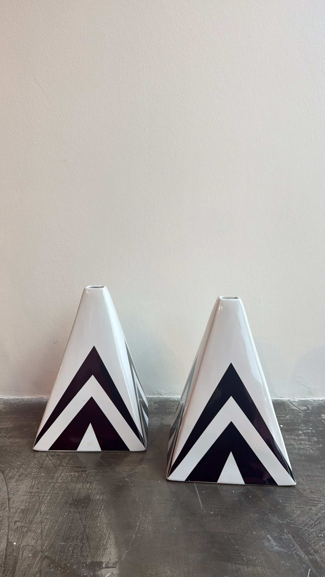Black & White Cubist Vases set of 2