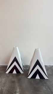 Black & White Cubist Vases set of 2
