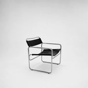 Mid Century Bauhaus Leather and Tubular Steel Armchair by Thonet 1960s Italy