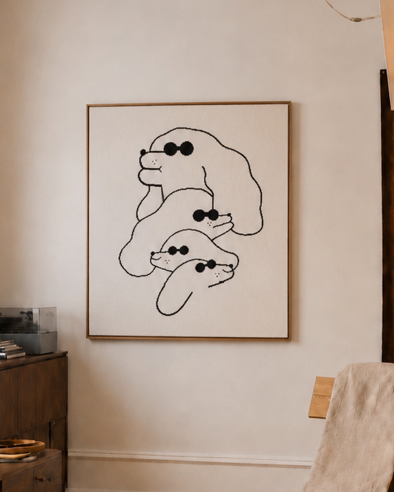 Framed Dawgs Mini Woven Art