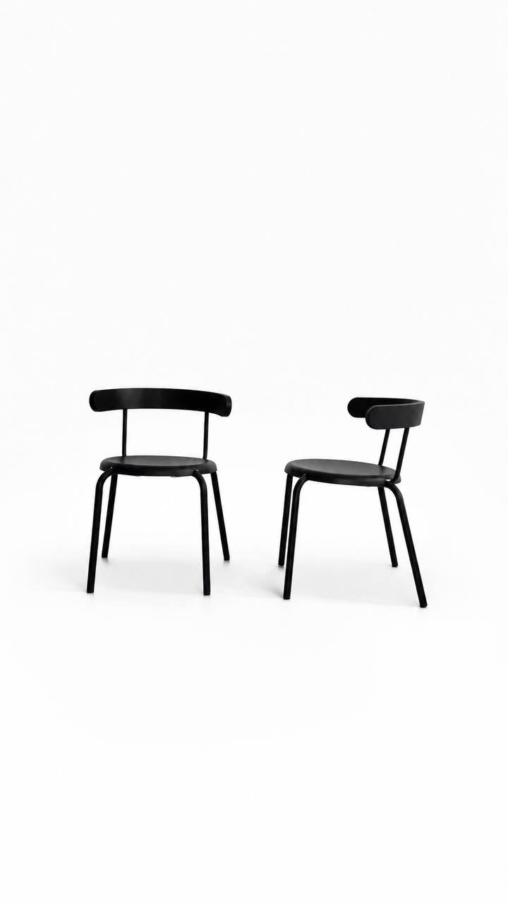 Vintage IKEA Black Dining Chairs Set of 2