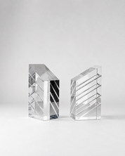 Vintage Mid-Century Modern Lucite Clear Bookends by Astrolite Ritts, 1970s