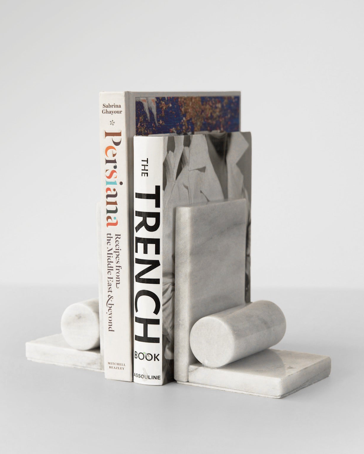 White Marble Book Stands Set Of 2