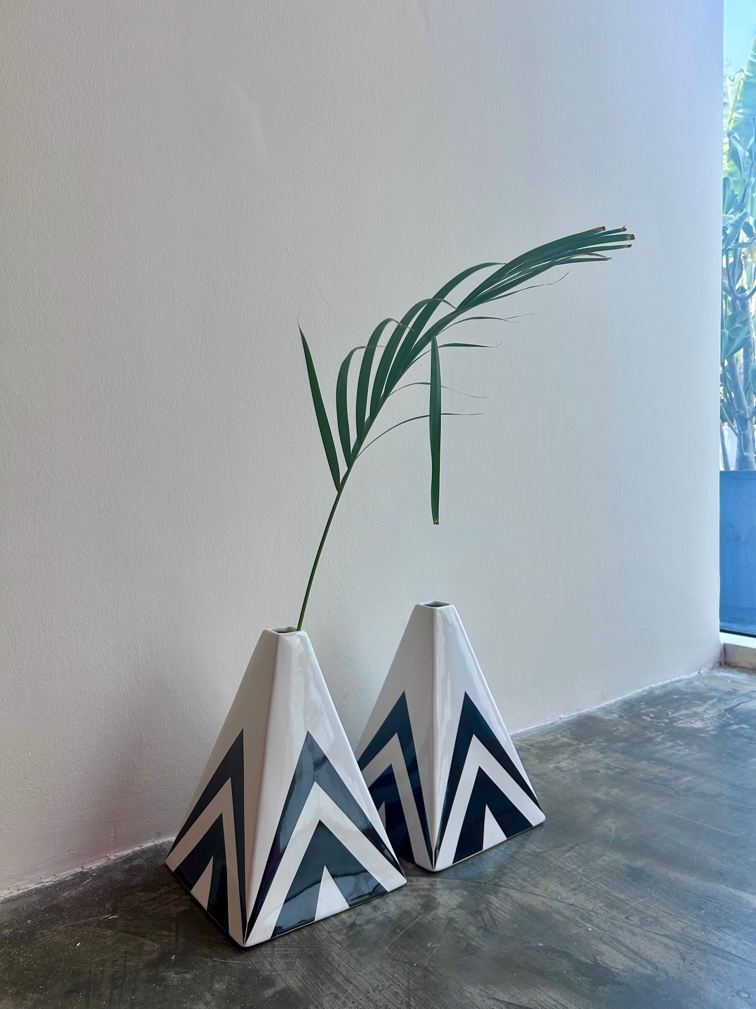 Black & White Cubist Vases set of 2