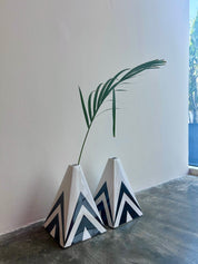 Black & White Cubist Vases set of 2