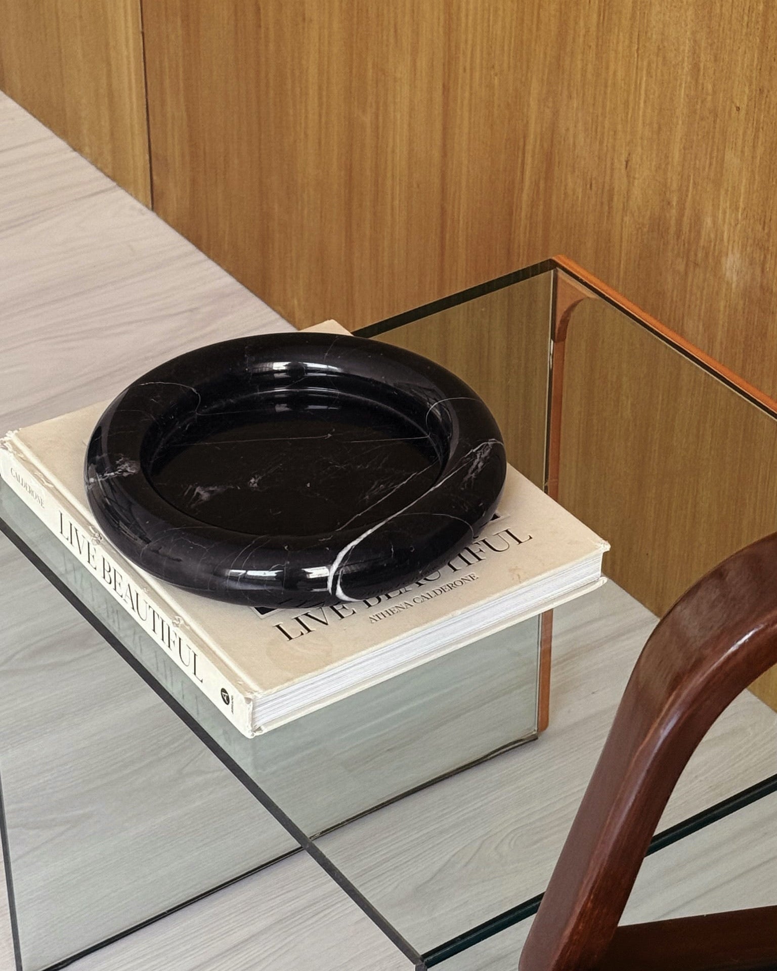 Black Marble Dish by UP&UP 1970s