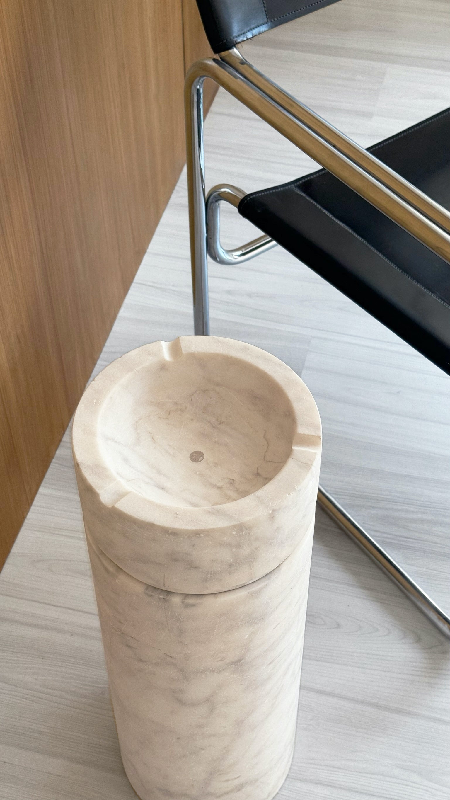 Italian Marble Standing Ashtrays/Catchall Set of 2