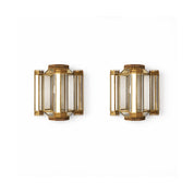 Octagonal Brass and Glass Wall Lanterns 1960s-1970s  Set of 2