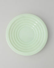 Milk Glass Cups and Saucers Green 1960s  France Set of 5