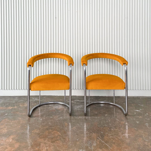 Chrome Case Armchairs in Yellow